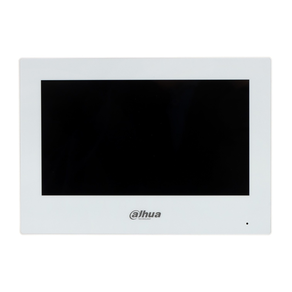 [DHI-VTH2621GW-P] Dahua - Monitor [Blanco] para Videoportero IP Touch de 7" con Puerto PoE (Admite 9 Extensiones Villa 4 de Apartamento) Uso en Interiores