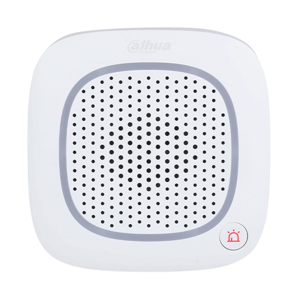 [DHI-ARA14-W2] Dahua - Sirena Intercom Inalámbrica con Audio Bidireccional y Múltiples Sonidos de Alarma (Fuego Intrusión Pánico Médica) Soporta Botón de Pánico Frecuencia 865.34 MHz–868.60 MHz MHz [Bateria 4 x CR123A]