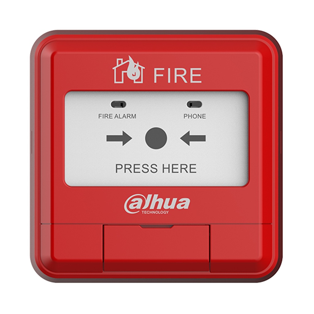 [DHI-HY-1200-CTXF] Dahua - Estacion Manual de Alarma de Emergencia Direccionable de 2 Hilos Sin Polaridad DC24V [WisuAlarm]
