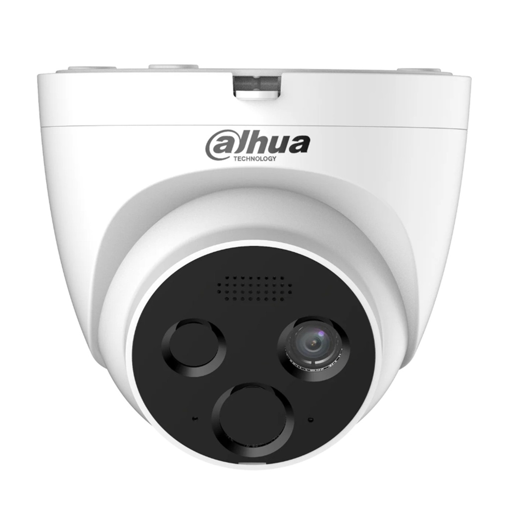 [DHI-HY-FT121LDN-TD1F4] Dahua - Cámara IP con PoE de Detección de Llama Análisis Térmico Luz Estroboscópica Audio e Intercomunicador Remoto Compatible con GB/T 28182 y ONVIF IP66