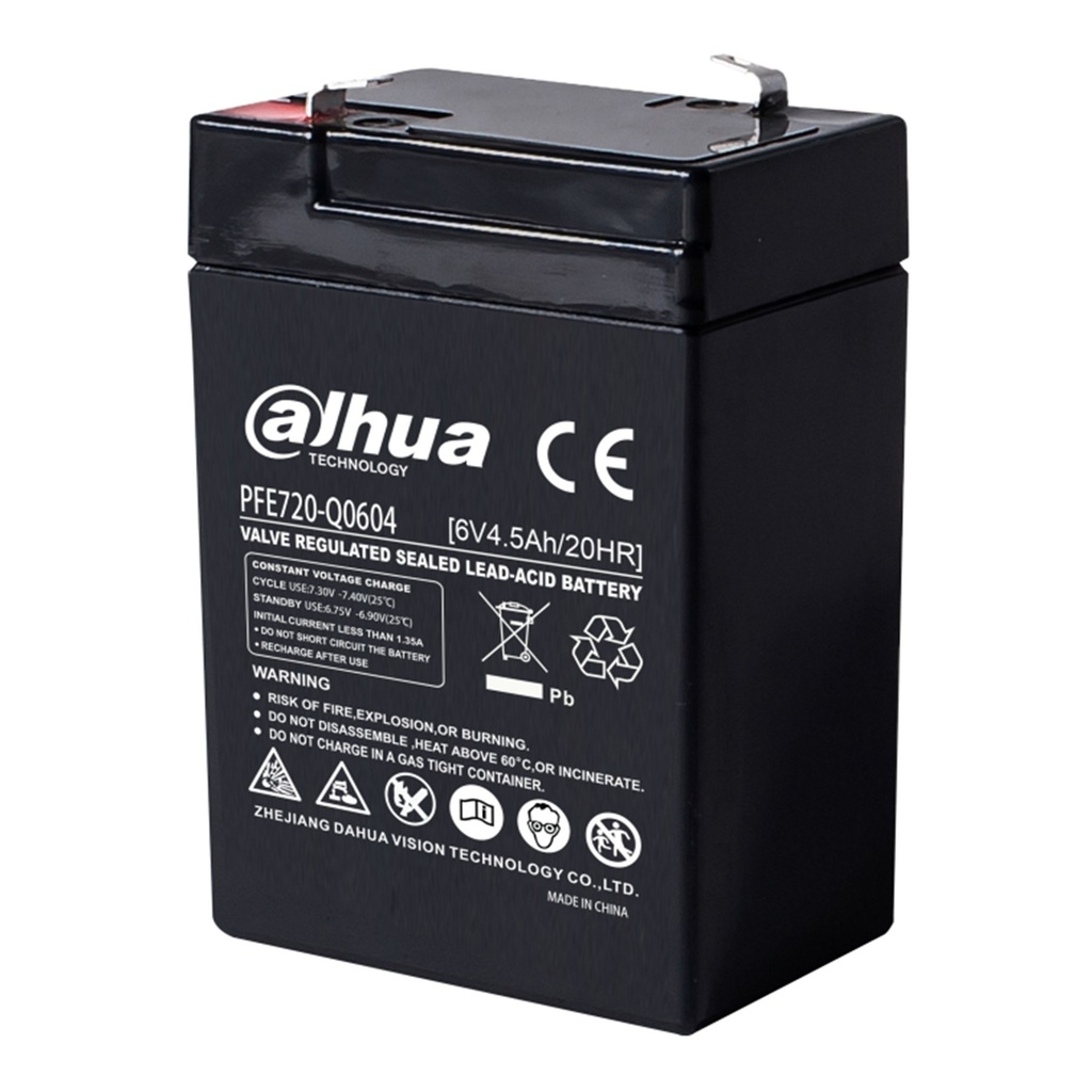 [DH-PFE720-Q0604] Dahua - Batería Sellada Recargable 6V 4.5Ah AGM Libre de Mantenimiento