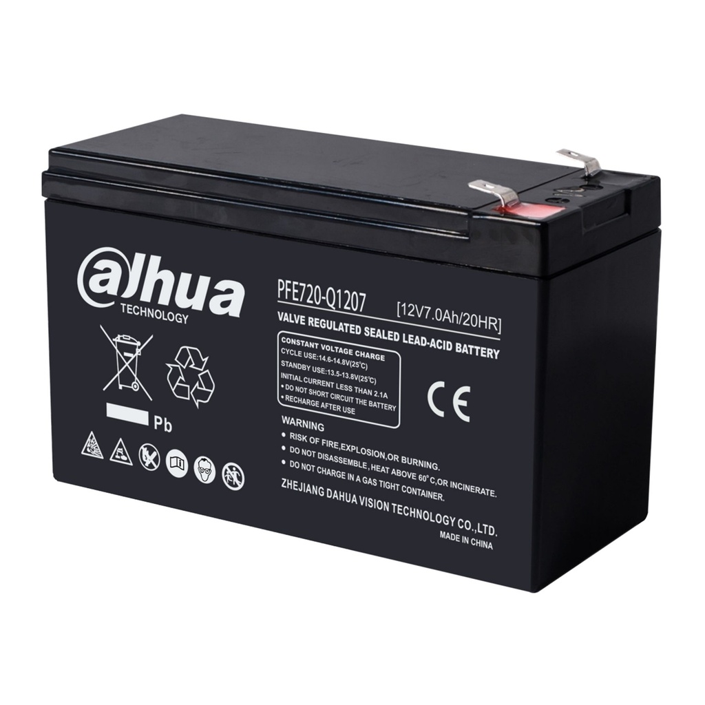 [DH-PFE720-Q1207] Dahua - Batería Sellada Recargable 12V 7Ah AGM Libre de Mantenimiento