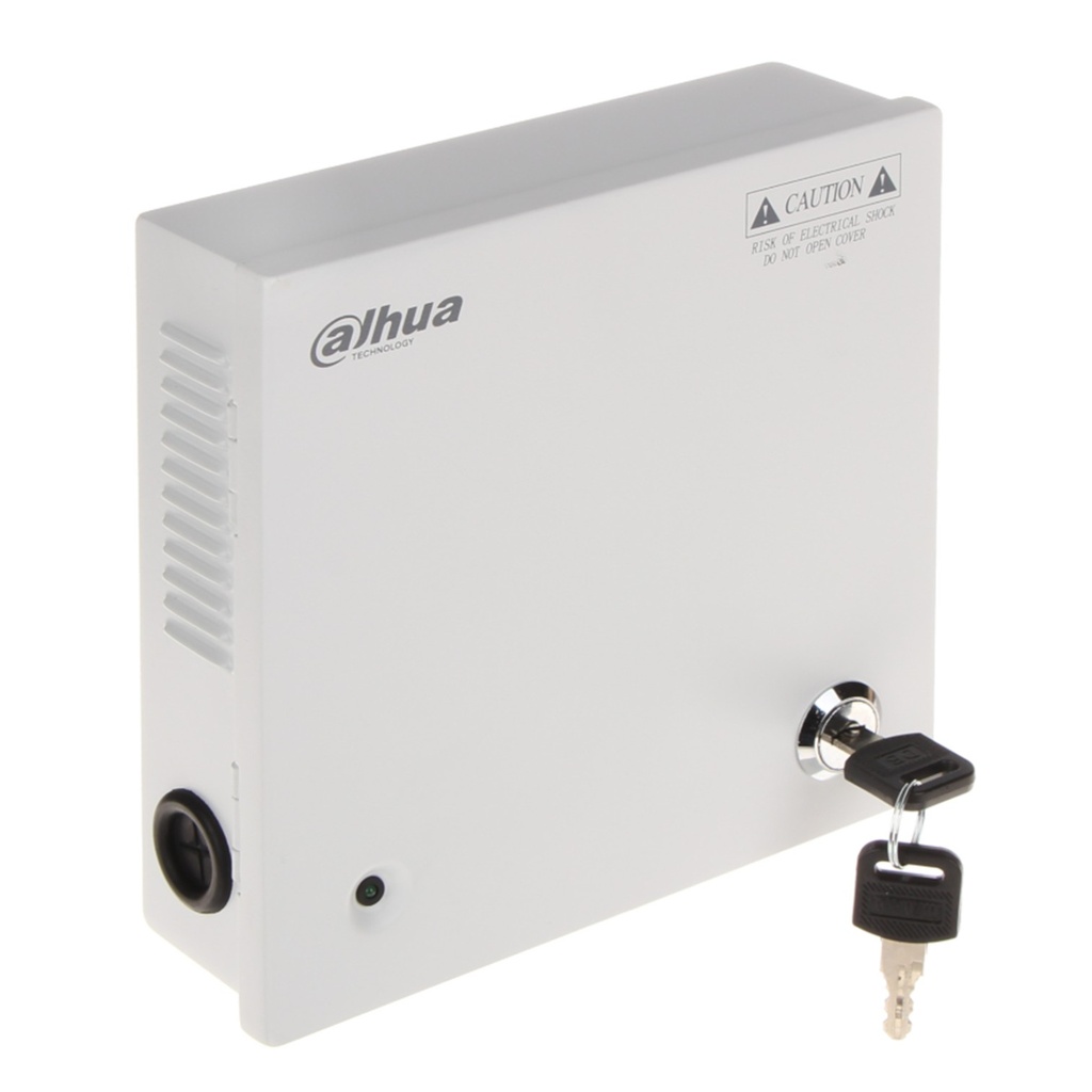 [DH-PFM340-5CH] Dahua - Fuente de Poder Centralizada de 12V 4A con Distribuidor para 5 Camaras Indicadores Led por Canal Voltaje de Entrada de AC90V-264V Fusibles Intercambiables Gabinete Metalico con Cerradura Protección Contra Descargas