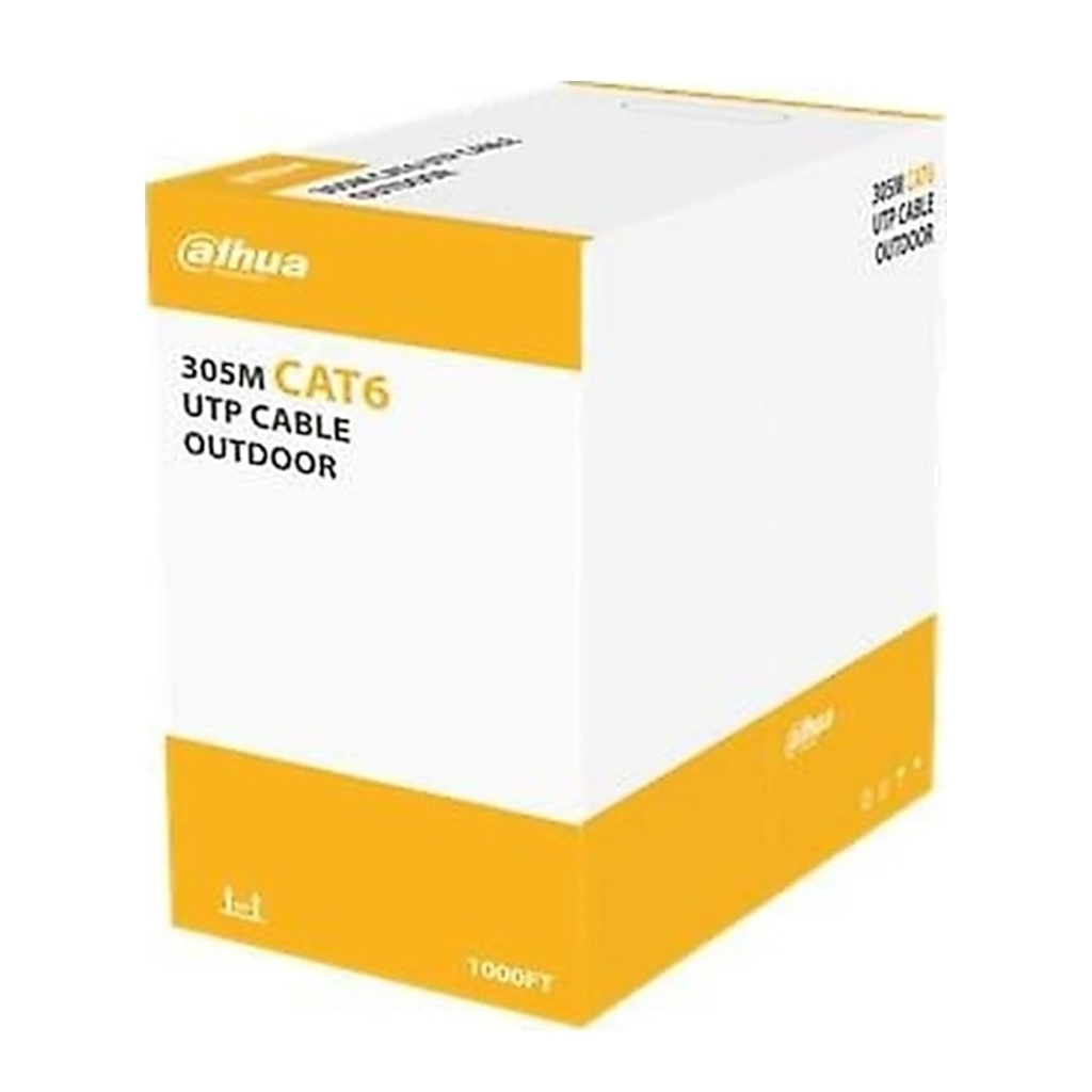 [DH-PFM922-6UN-black] Dahua - Cable UTP CAT6 (Categoria 6) CCA Exterior 0.57MM 23 AWG Negro [Caja 305 Metros]