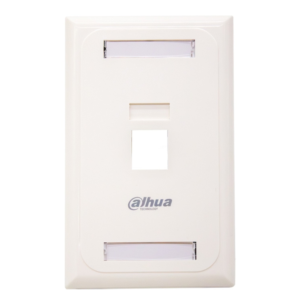 [DH-PFM3971-US-1] Dahua - Face Plate 1 Puerto Placa Frontal de Pared para Keystone con Etiqueta Integrada Blanco