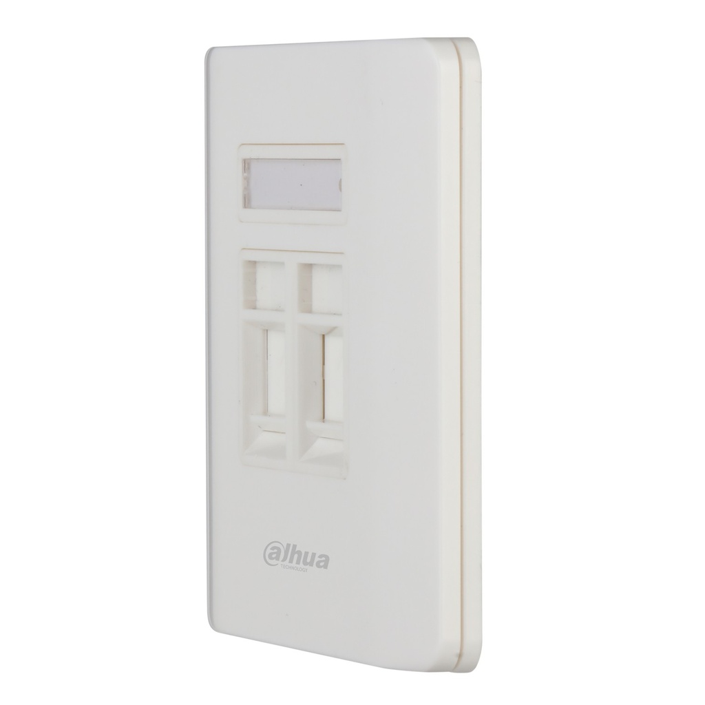 [DH-PFM3971-US-2] Dahua - Face Plate 2 Puertos Placa Frontal de Pared para Keystone con Etiqueta Integrada Blanco [10 Unidades]