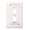[DH-PFM3971-US-2] Dahua - Face Plate 2 Puertos Placa Frontal de Pared para Keystone con Etiqueta Integrada Blanco [Unidad]