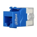 [DH-PFM3970-5EU-blue] Dahua - Conector Keystone Jack Coupler Sin Blindaje RJ45 CAT5e (Categoria 5e) ANSI/TIA568.2-D (Azul) [50 Unidades]