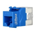 [DH-PFM3970-6U-blue] Dahua - Conector Keystone Jack Coupler Sin Blindaje RJ45 CAT6 (Categoria 6) ANSI/TIA568.2-D (Azul) [50 Unidades]
