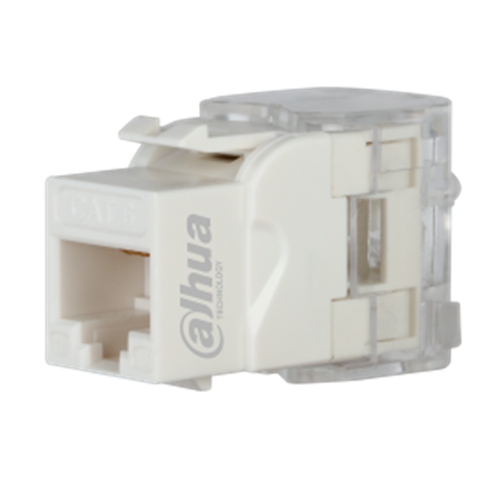[DH-PFM3970-6U-2-white] Dahua - Conector Keystone Jack Coupler Sin Blindaje RJ45 CAT6 (Categoria 6) ANSI/TIA568.2-D Ponchado Rapido Sin Herramienta (Blanco)