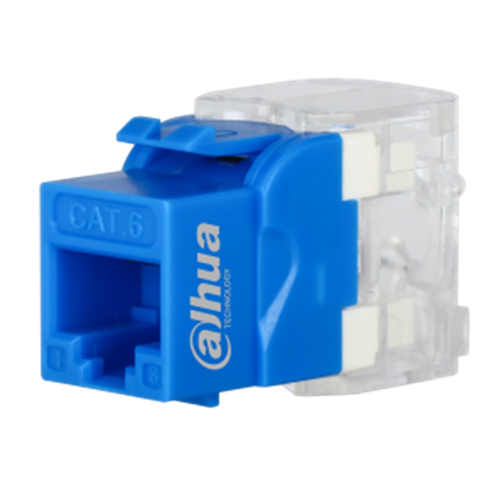 [DH-PFM3970-6U-2-blue] Dahua - Conector Keystone Jack Coupler Sin Blindaje RJ45 CAT6 (Categoria 6) ANSI/TIA568.2-D Ponchado Rapido Sin Herramienta (Azul)