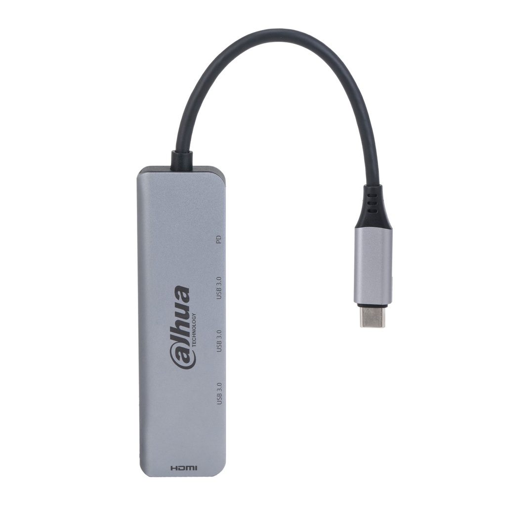[DH-TC35] Dahua - Estación de Acoplamiento (5 en 1) USB 3.1 Tipo C a HDMI + USB 3.0 + PD Admite 3 puertos USB 3.0 Conexión Plug and Play Carcasa Metálica