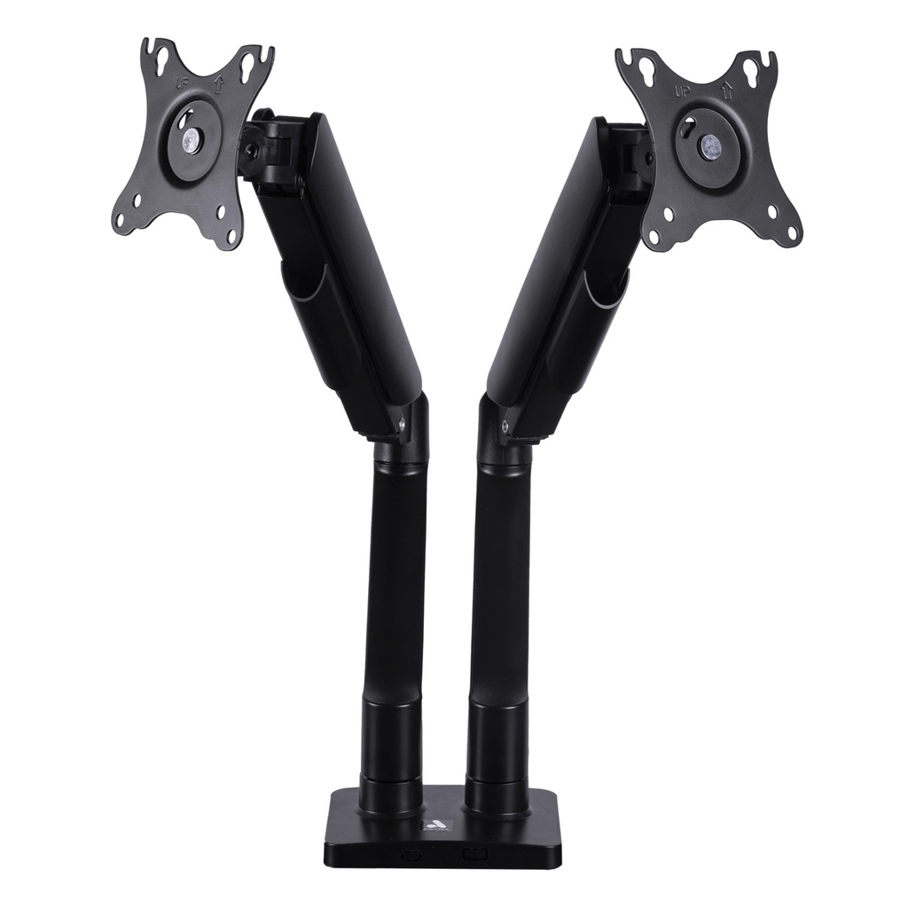 [ASTDA97C024] Astra - Base de Brazo Doble Ajustable de Acero para Monitor 17"-32" hasta 9kg por Pantalla [Negro]