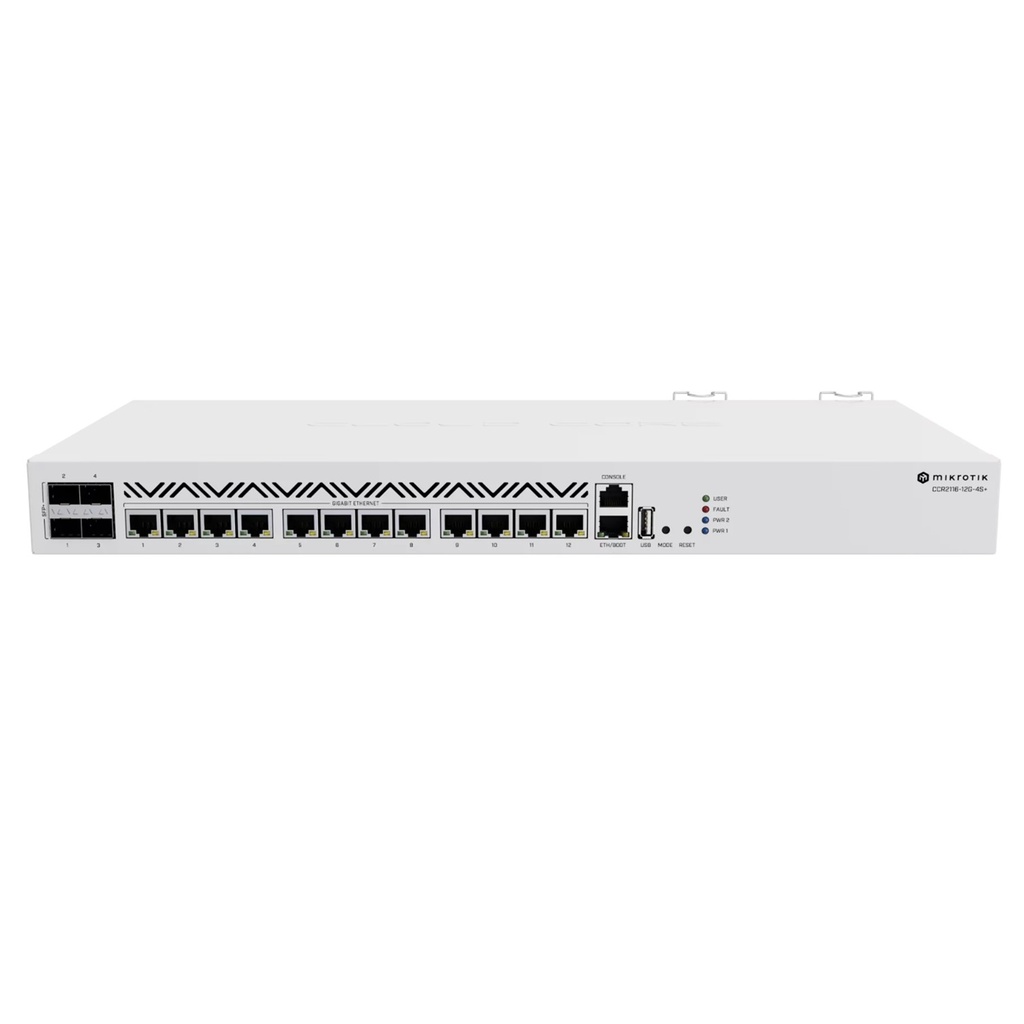 [CCR2116-12G-4S+] Mikrotik - Cloud Core Router 16 Nucleos ARM 12 Puertos Gigabit 4 SFP+ 10G
