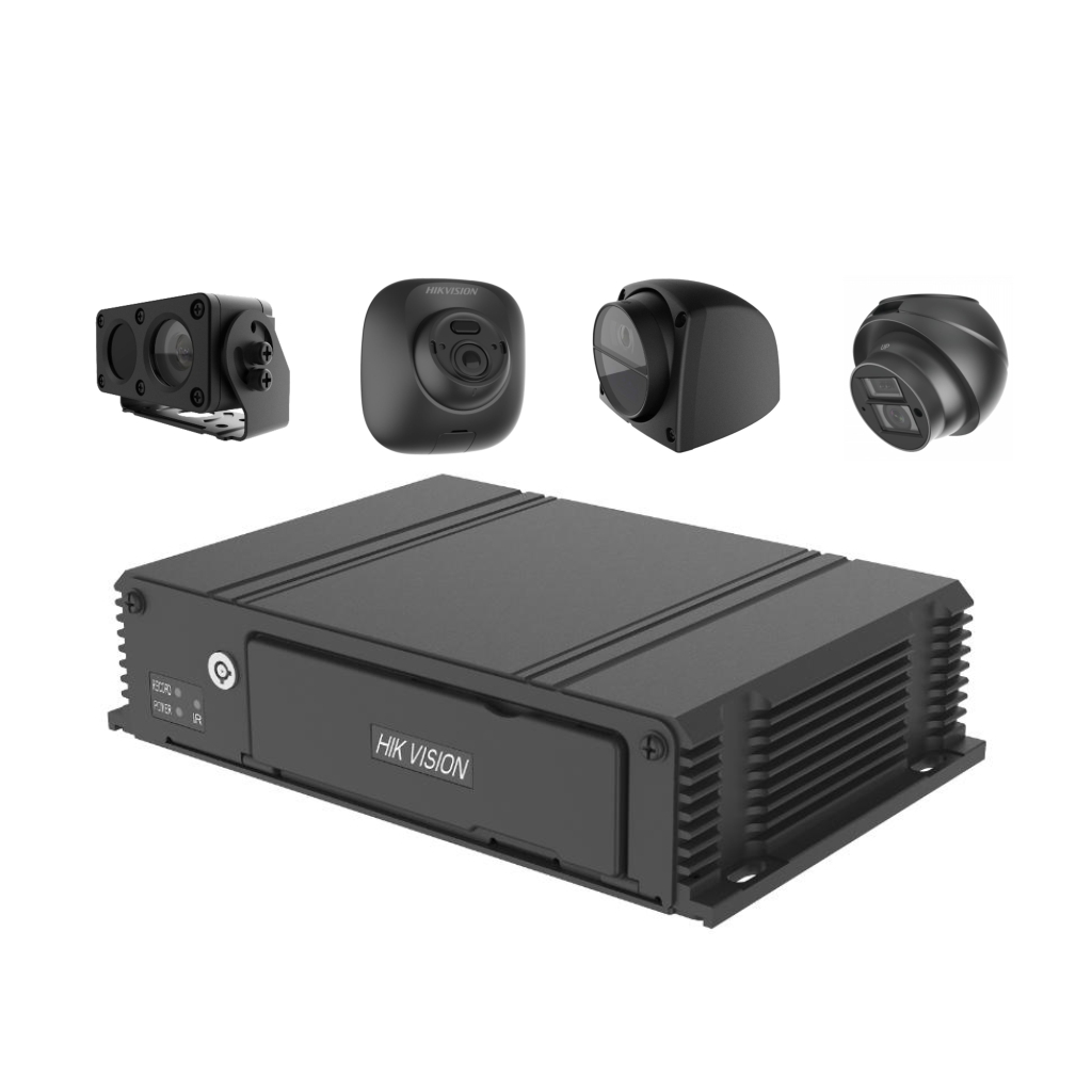 [AE-MD5043-SD/GLF(LITE)(KIT)] Hikvision - Kit DVR Móvil 1080p [2MP] Lite Pentahíbrido de 4 Canales con GPS, 4G y 4 Cámaras para Vehículo