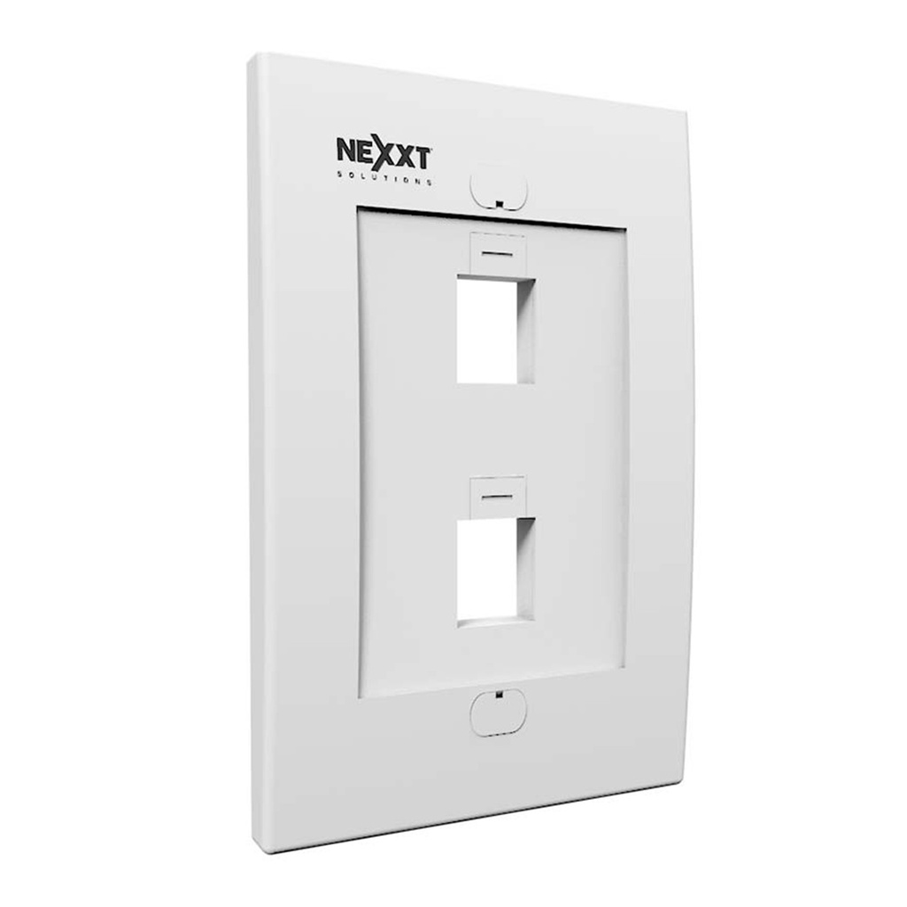 [AW161NXT02] Nexxt - Face Plate Placa Frontal de Pared para Keystone 2 Puertos [Blanco]