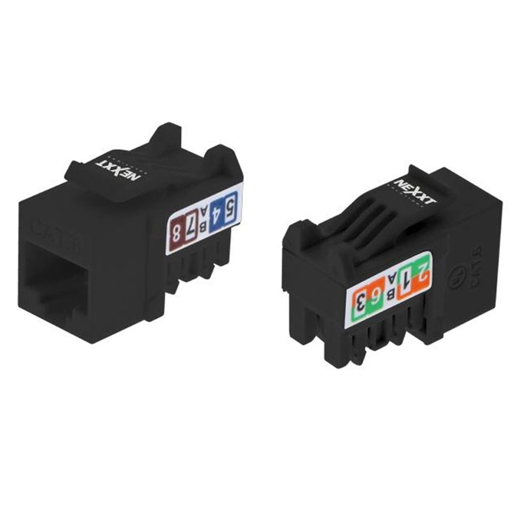 [AW120NXT24] Nexxt - Conector Jack Keystone RJ45 Tipo 110 CAT6 S/FTP (Negro) [Unidad]