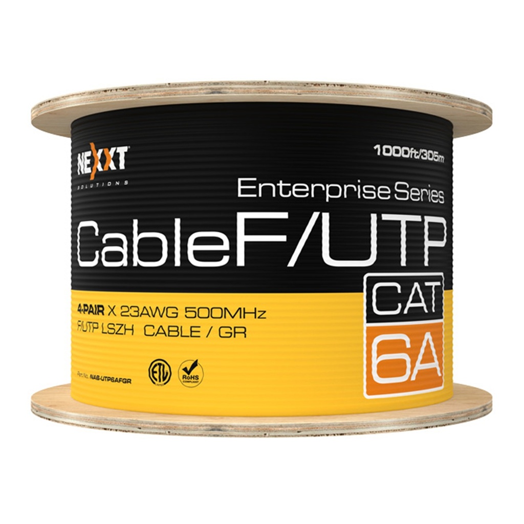 [AB357NXT21] Nexxt - Cable Enterprise F/UTP CAT6A (Categoría 6A) 100% Cobre 23AWG LSZH Interior (Gris) [305m/1000ft]