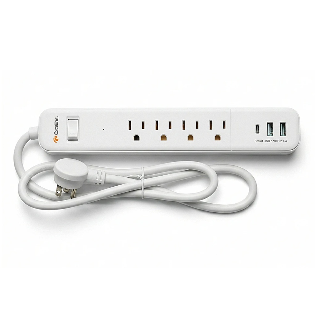 [GMT-4R3U-C] Exceline - Regleta con Puertos Smart USB C y A con Cable