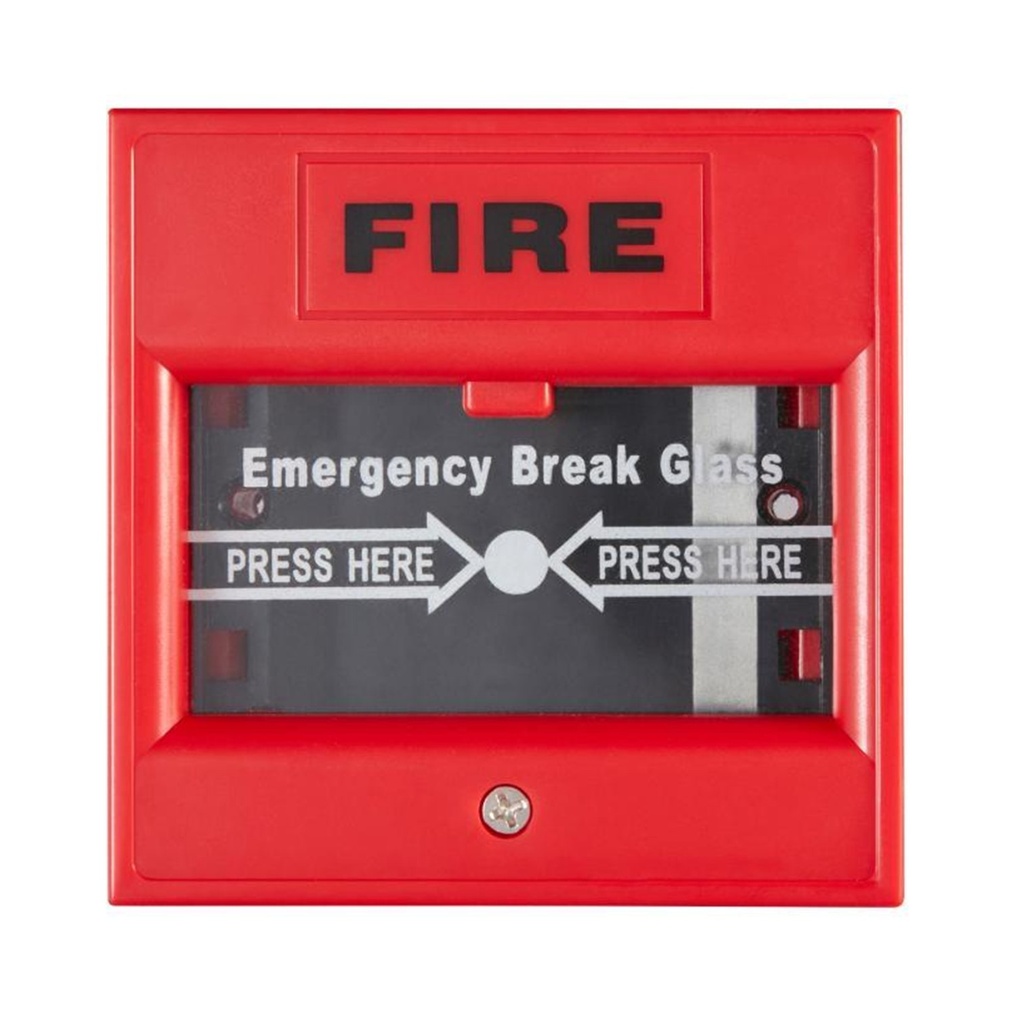 [DS-K7PEB] Hikvision - Botón de Salida de Emergencia Color Rojo con Leyenda "FIRE" Interior NO/NC