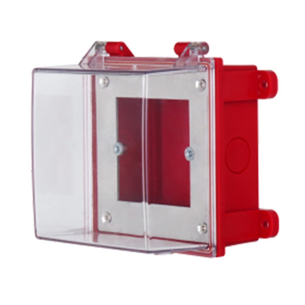 [DH-HY-HAN01] Dahua - Caja Estanca para Estación Manual y Módulos de Alarma Contra Incendios Grado de Protección IP65 Material ABS Color Rojo Tapa Transparente Dimensiones 129 mm x 124 mm x 87.5 mm Montaje en Pared Compatible con Dispositivos...