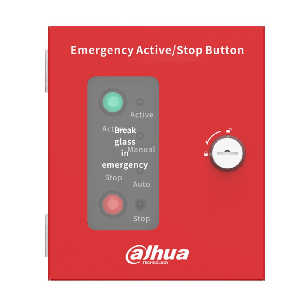 [DHI-HY-1221-CTXF] Dahua - Botón de Emergencia Start/Stop Direccionable para Sistema de Extinción por Gas Comunicación de Dos Hilos sin Polaridad Voltaje de Operación 24 VCC Indicadores LED Multi-estado Rojo Dimensiones 127 mm x 149 mm x 40 mm [Direccionable]