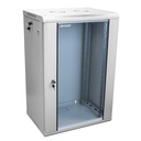 [WM6415-450-RAL7035] Onlink - Rack de Pared [15U] Cerrado Fijo 600x450x769mm con 3 Cerraduras y Puerta de Vidrio [Gris Luminoso]