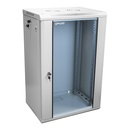 [WM6418-450-RAL7035] Onlink - Rack de Pared [18U] Cerrado Fijo 600x450x901mm con 3 Cerraduras y Puerta de Vidrio [Gris Luminoso]