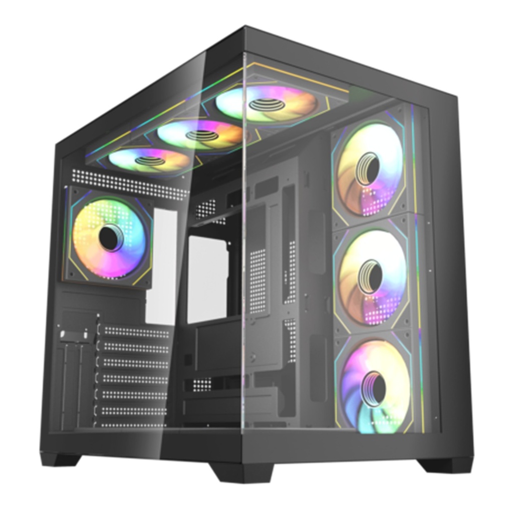 [CG85X-BK] Fantech - Case Lumina Mid Tower+ 6 Fans [Negro]
