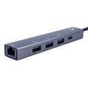[CHB082] Astra - Adaptador Dual USB-A/USB-C a RJ45 Gigabit + 3 Puertos USB 3.0 + USB-C