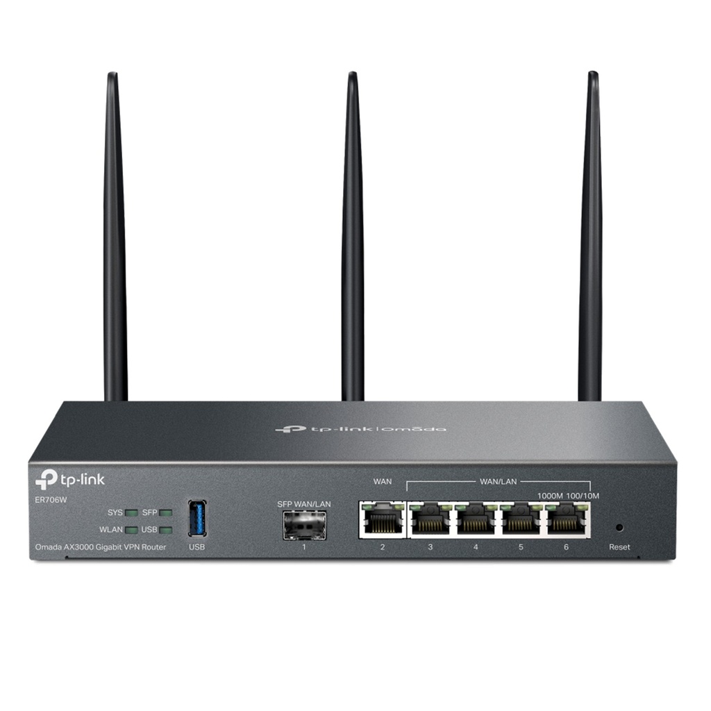 [ER706W] TP-Link - Router VPN Gigabit AX3000 Wi-Fi Doble Banda 6 Puertos Ethernet Gigabit con Tecnología Omada Mesh [Omada]