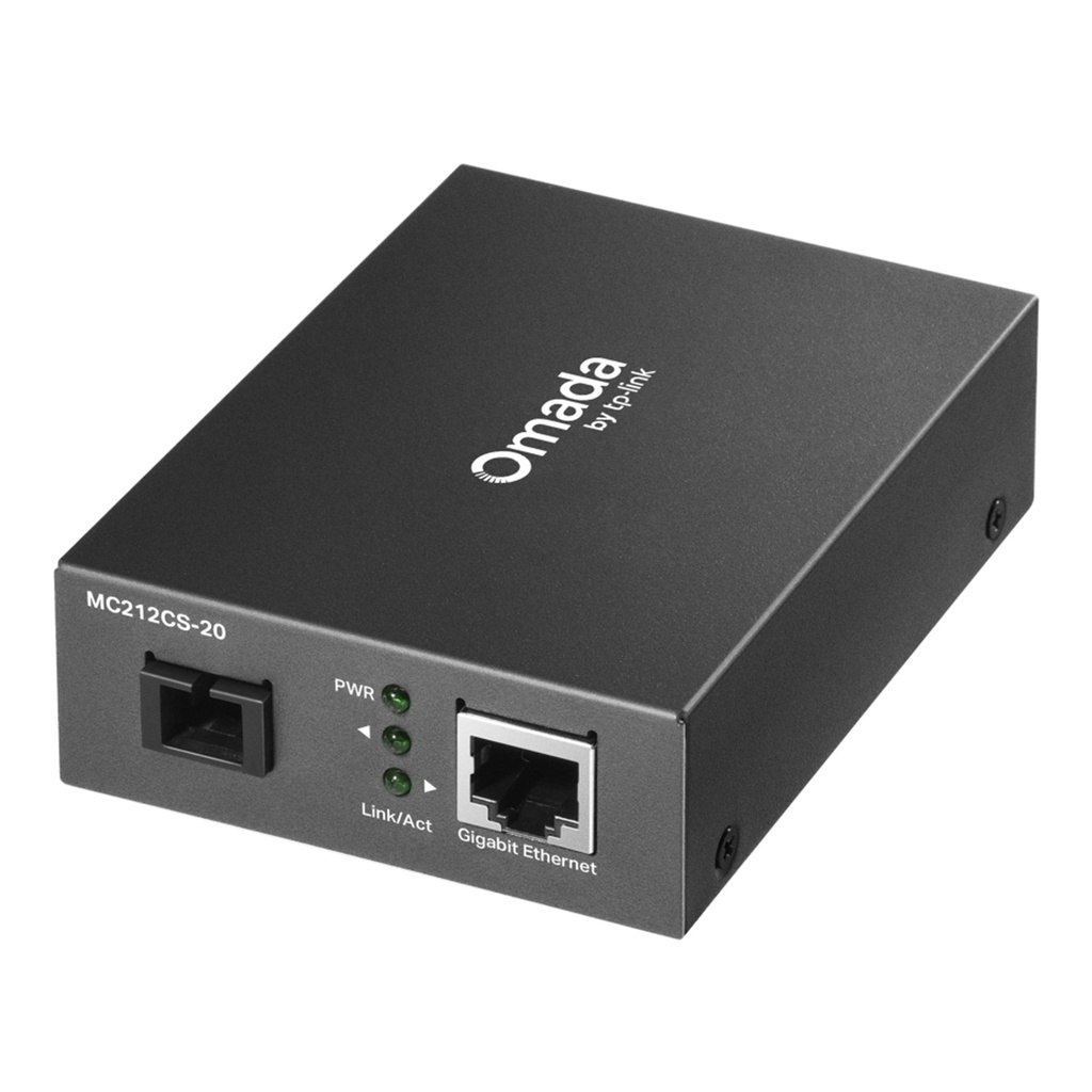[MC212CS-20] TP-Link - Media Converter Gigabit WDM 1 x Puerto RJ45 10/100/1000Mbps con Auto-Negociación Longitud de Onda Tx 1500nm [Omada]