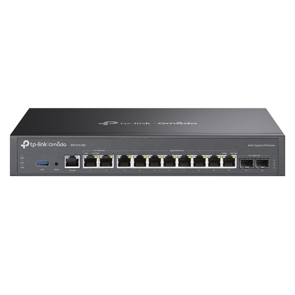 [ER7412-M2] TP-Link - Router VPN Multi-Gigabit 2 x Puertos WAN/LAN a 2.5G 10 Puertos Gigabit WAN/LAN (2 x SFP 8 x RJ45) [Omada]