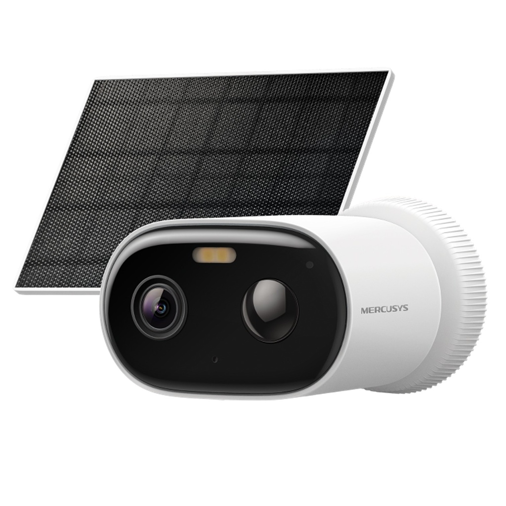[MC410-KIT] Mercusys - Kit de Cámara de Seguridad HD 2K Visión Nocturna a Color con Energía Solar Batería Integrada de 5200mAh