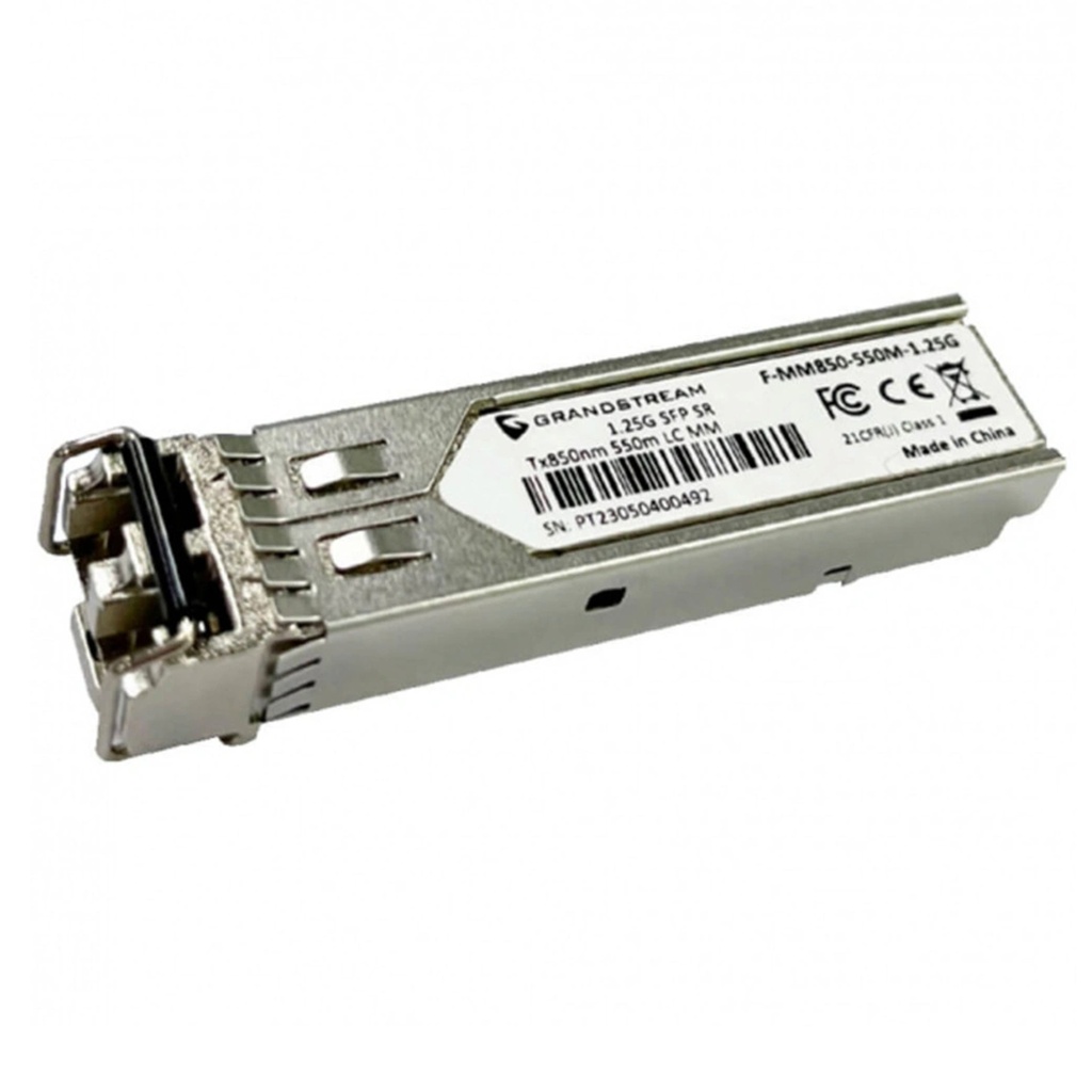 [F-MM850-550M-1.25G] Grandstream - Módulo SFP Multimodo SFP de 1.25Gbps longitud de onda 850nm fibra multimodo hasta 0.55km en 50/125µm OM2 y 0.3km en 62.5/125µm OM1