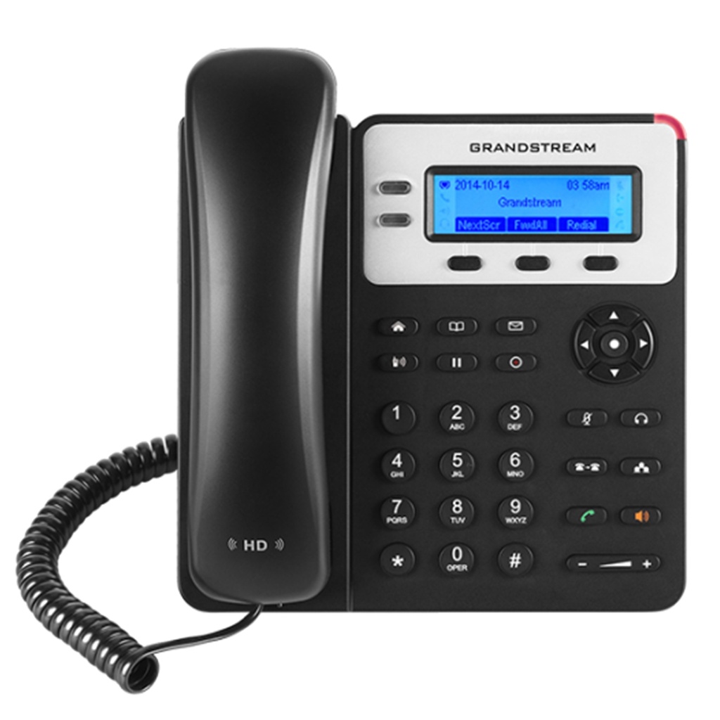 [GXP1615] Grandstream - Teléfono IP 2 cuentas SIP 2 líneas pantalla LCD 2.95 pulgadas 132x48 PoE 802.3af integrado 3 teclas programables XML puertos 10/100 Mbps