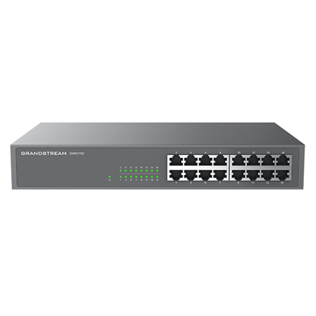 [GWN7702] Grandstream - Switch No Administrable 16 puertos RJ45 10/100/1000 Mbps capacidad de conmutación de 32Gbps sin PoE