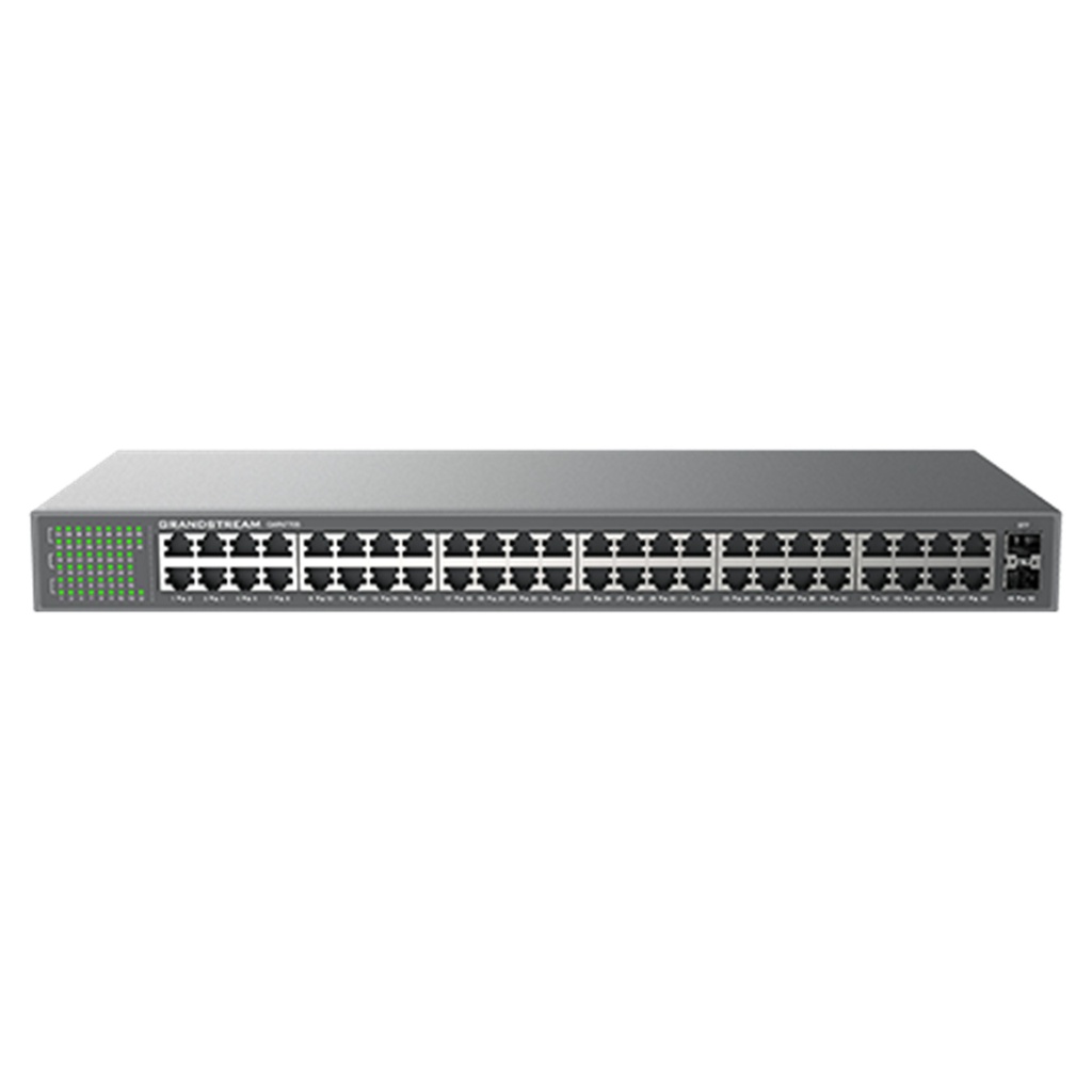 [GWN7706] Grandstream - Switch No Administrable 48 puertos RJ45 10/100/1000 Mbps y 2 puertos SFP de fibra 1000Base-X capacidad de conmutación de 100Gbps