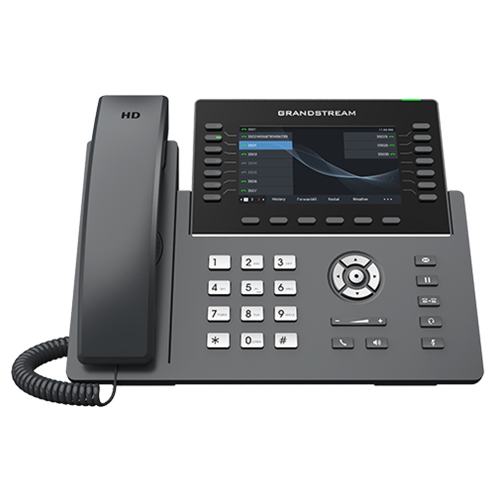 [GRP2650] Grandstream - Teléfono IP 14 líneas 16 cuentas SIP 56 teclas MPK pantalla LCD TFT color 5.0 pulgadas 1280x720 PoE integrado dos puertos Gigabit Wi-Fi 6 doble banda