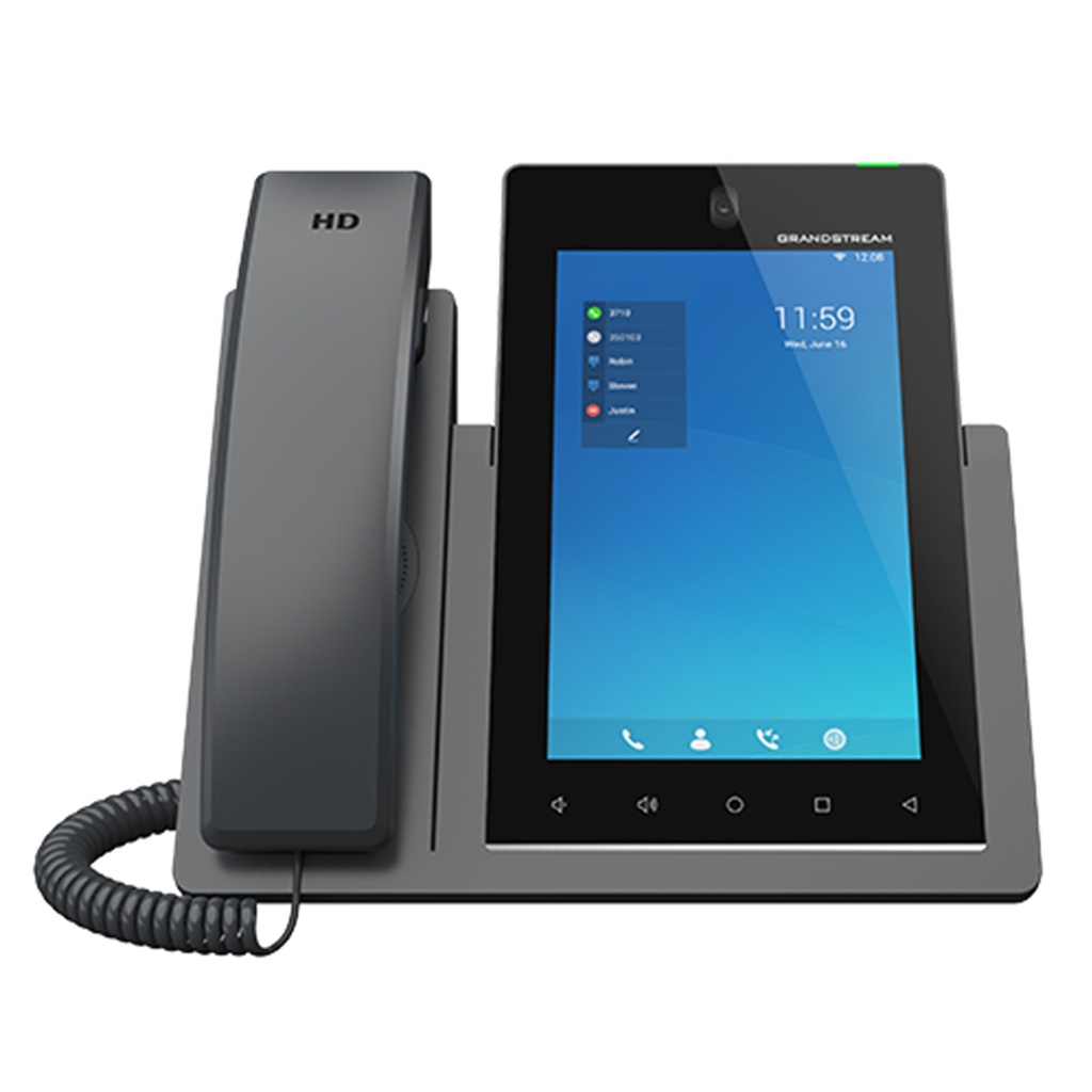 [GXV3470] Grandstream - Videoteléfono IP 16 líneas con hasta 16 cuentas SIP pantalla táctil capacitiva IPS LCD de 7 pulgadas Android 14 cámara CMOS de 2 megapíxeles con obturador de privacidad Wi-Fi 6 doble banda Bluetooth 5.0 PoE/PoE+ salida HDMI USB 3.0