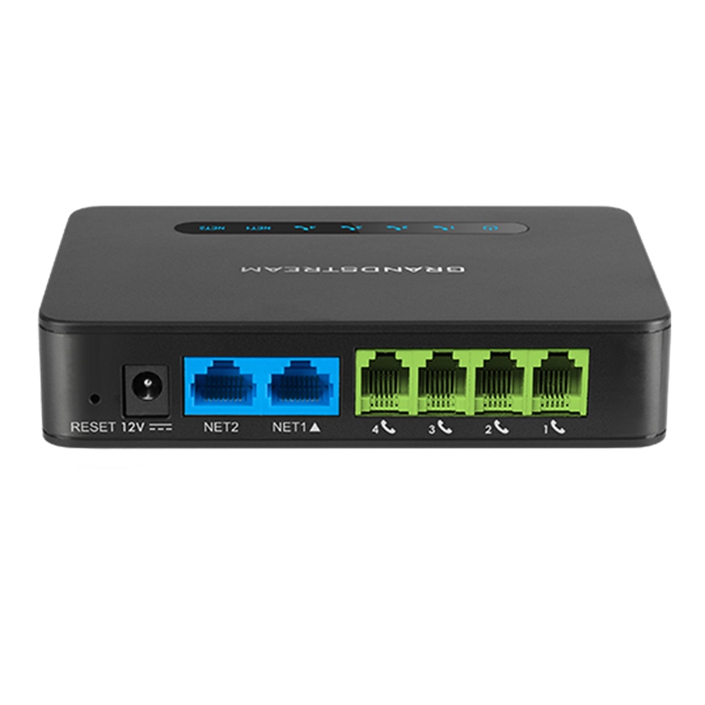[HT814 V2] Grandstream - Adaptador Telefónico Analógico (ATA) 4 puertos FXS 2 perfiles SIP dos puertos RJ45 10/100/1000 Mbps router NAT Gigabit integrado hasta 100 Mbps de enrutamiento servidor SIP de respaldo automático