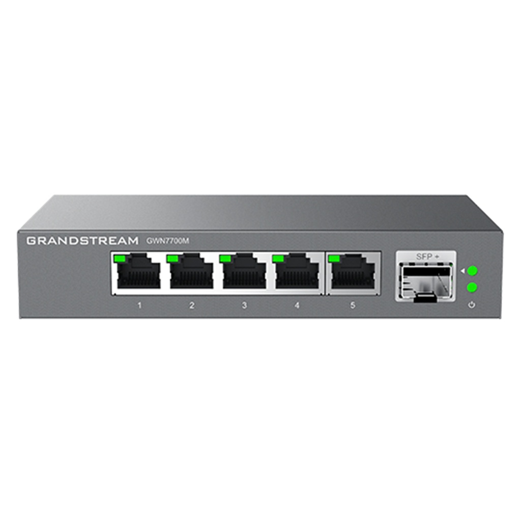 [GWN7700M] Grandstream - Switch No Administrable Multi-Gigabit 5 puertos RJ45 100/1000/2500 Mbps y 1 puerto SFP+ de fibra con conectividad de 1 o 10 Gigabit capacidad de conmutación de 45Gbps sin PoE