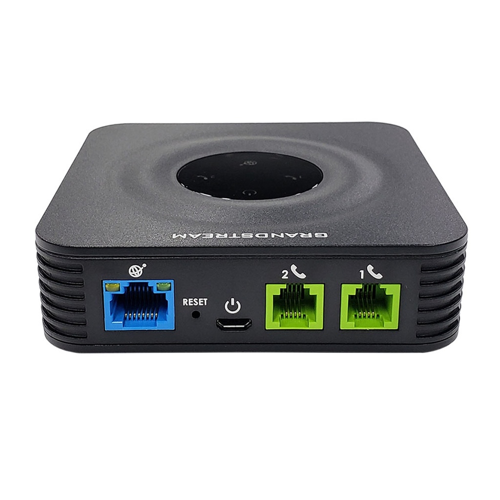 [HT802] Grandstream - Adaptador Telefónico Analógico (ATA) 2 puertos FXS 2 perfiles SIP un puerto Ethernet RJ45 10/100 Mbps autosensible conferencia de 3 vías fax T.38 TLS y SRTP