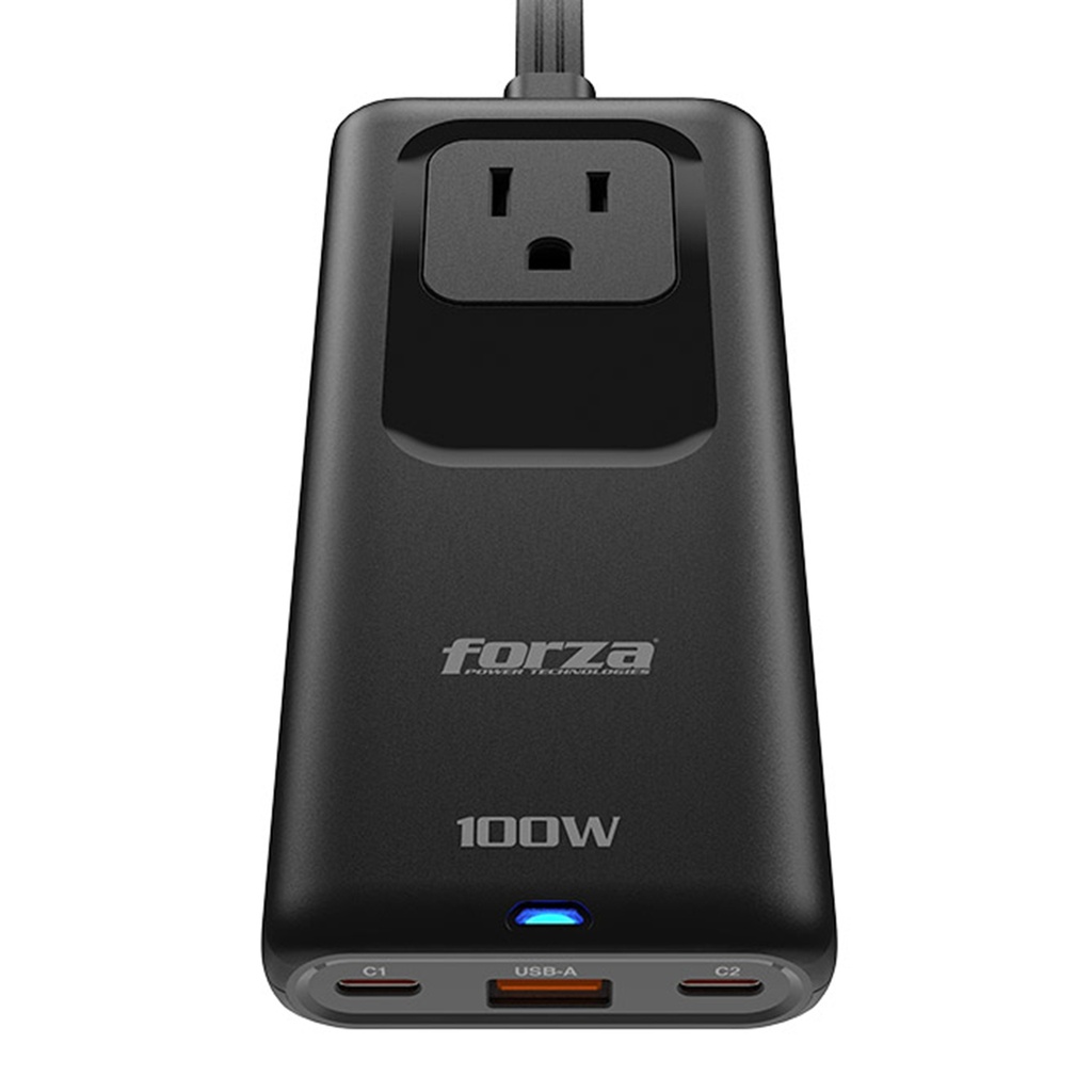 [PS-1100USBC] Forza: Regleta con Cargador Rápido 100W 1 NEMA 110V/220V USB-C con Indicador LED