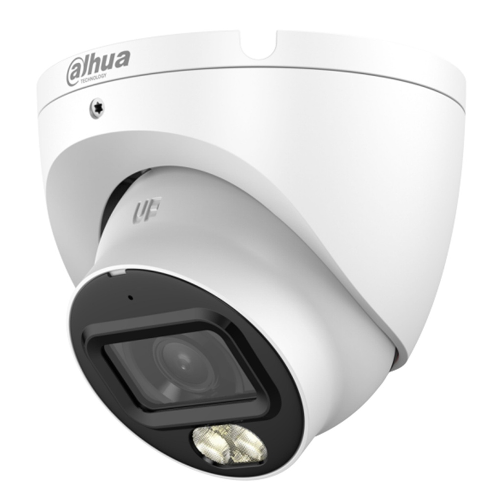 [DH-HAC-HDW1500TLMN-IL-A-0280B-S3-DIP] Dahua - Cámara Domo Turret HDCVI 5MP Lente 2.8mm Smart Dual Light con Micrófono [Serie Lite]