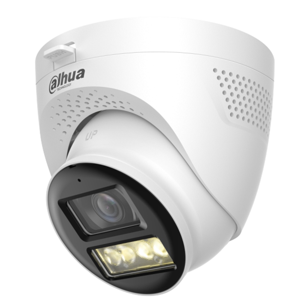 [DH-HAC-HDW1500TQN-IL-T-0280B-DIP] Dahua - Cámara Domo Turret HDCVI 5MP Lente 2.8mm Smart Dual Light Audio Bidireccional [Serie Lite]
