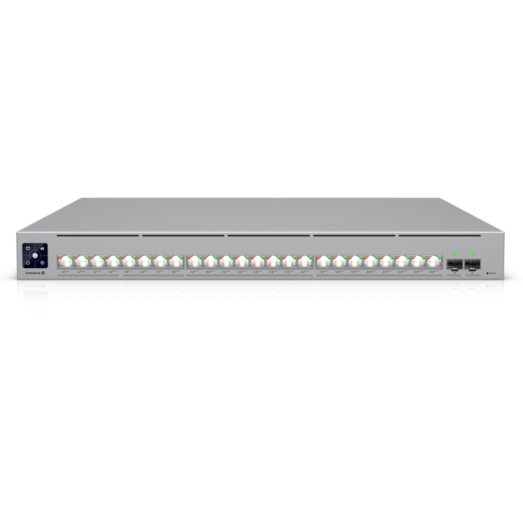[ECS-24-PoE] Ubiquiti - UniFi Enterprise Campus, Switch Capa 3 con 24 Puertos PoE+++ de Hasta 90 W: 16 de 10 GbE + 8 de 2,5 GbE, 2 SFP28 de 25G, Etherlighting y Fuentes Redundantes