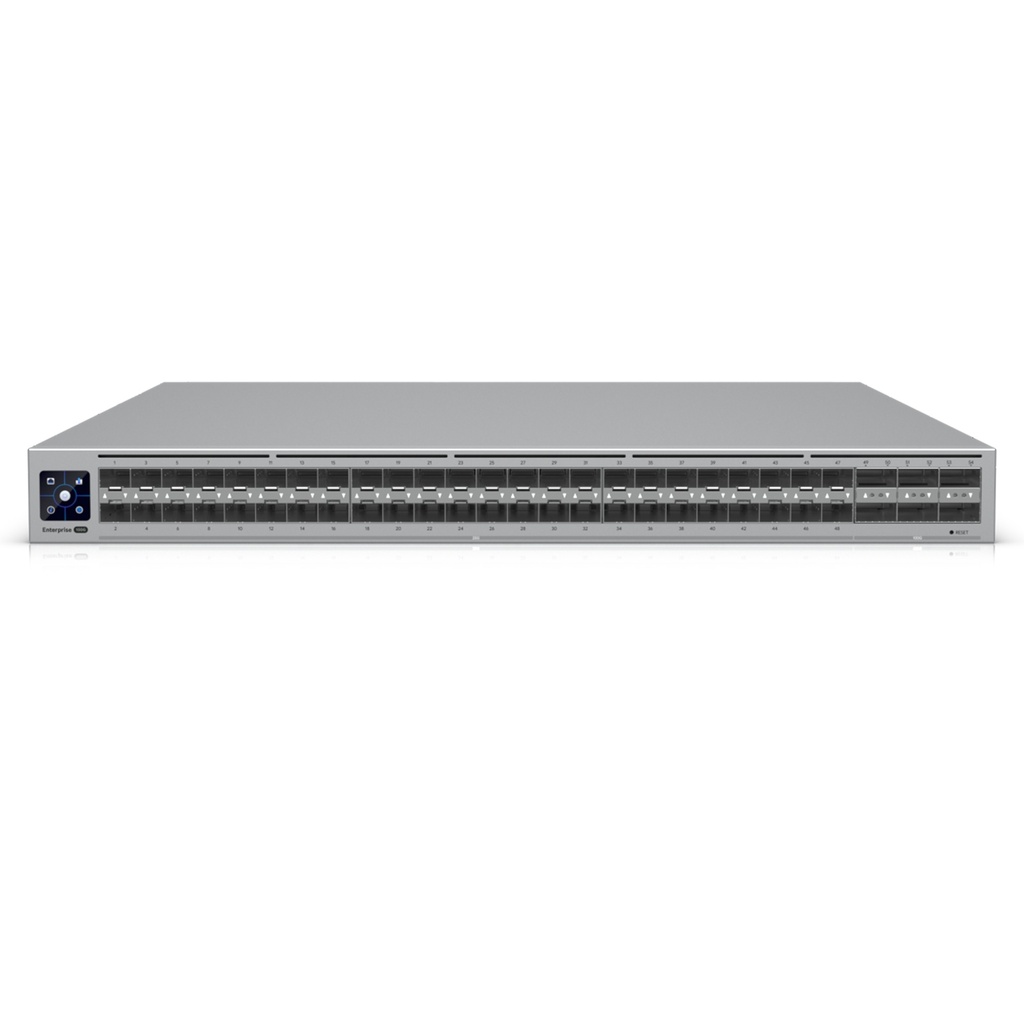 [ECS-Aggregation] Ubiquiti - UniFi Enterprise Campus, Switch de Agregación Capa 3 con 48 SFP28 de 25G + 6 QSFP28 de 100G, Conmutación de 3,6 Tbps, MC-LAG y Doble Fuente Hot-Swap