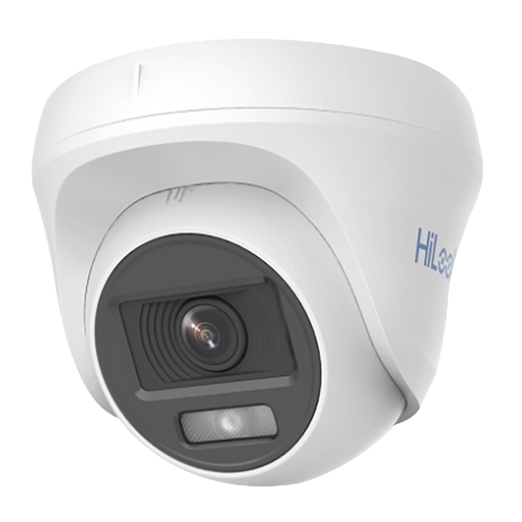 [THC-T129-PS(2.8mm)] HiLook - Cámara HD Domo ColorVU con Audio 1080P [2MP] Lente 2.8mm [Plástico]
