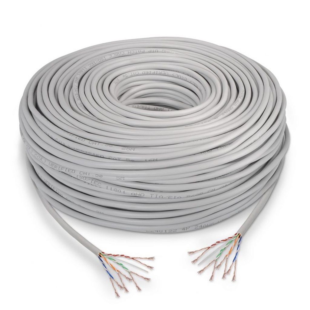 [CAB-UTP5-50] Wireplus - Cable UTP CAT5e (Categoria 5e) CCA Interior (Gris) [Rollo 50 Metros]